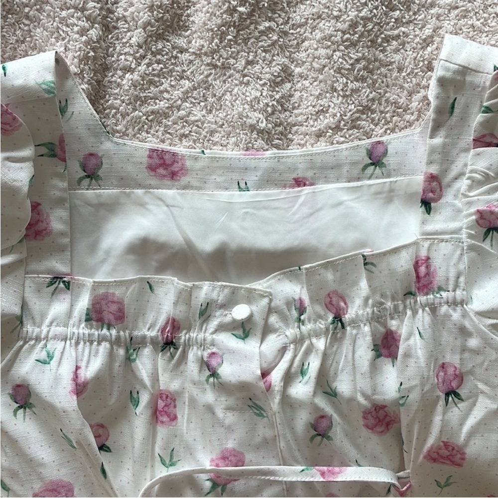 Floral White Dress with Pink Flowers - Picture 8 of 8